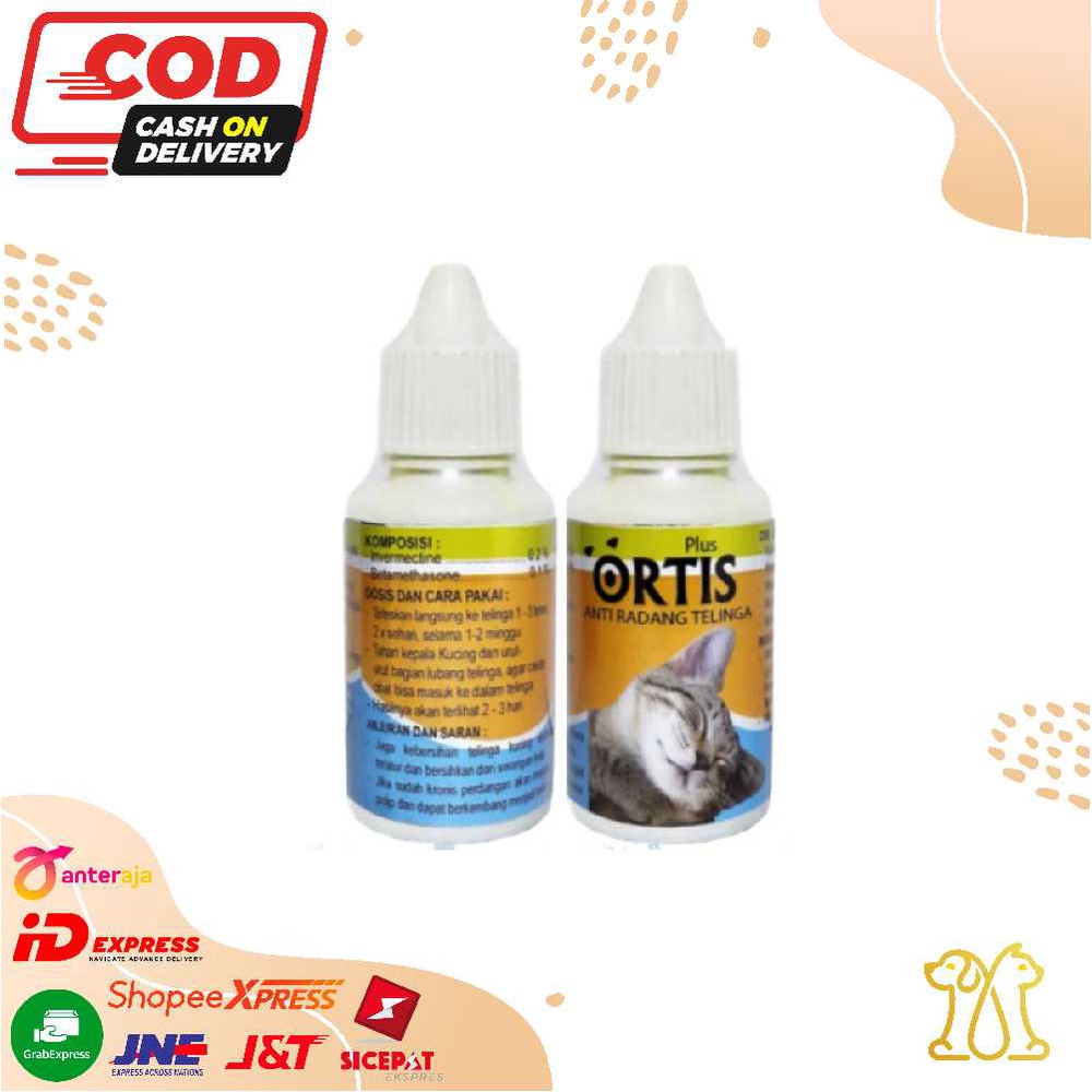 ORTIS 30ml - Obat Tetes Telinga Kucing Infeksi Obat Tetes Radang Telinga Earmites Kucing