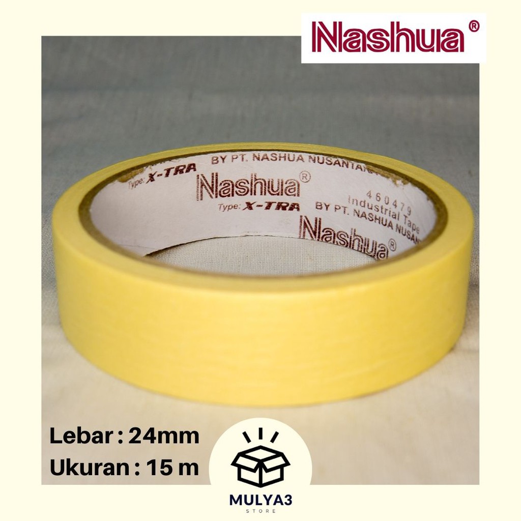 

Lakban kertas / solatip kertas / masking tape merk NASHUA lebar 24mm ukuran 15 meter
