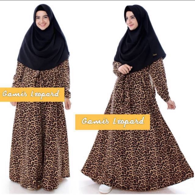 Gamis Monalisa Motif Leopard