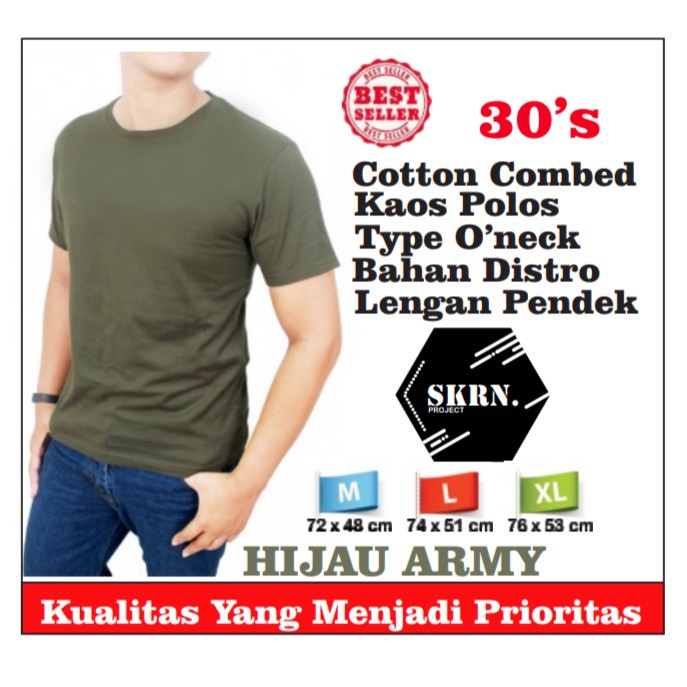 Kaos Polos Hijau Army