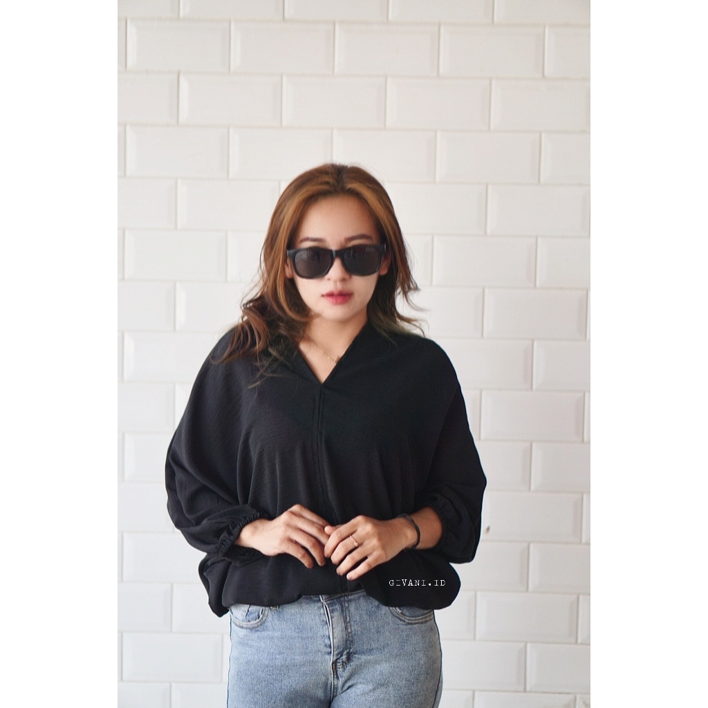 Blouse Wanita Jumbo Oversize Outfit Baju Atasan Wanita Big Size Ootd Blus Wanita Lengan Panjang-3