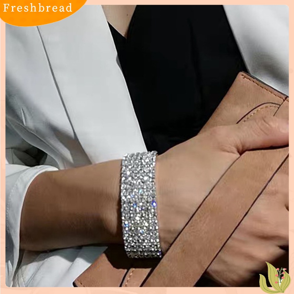 |Frebre Frebre| Gelang Tangan Berlian Imitasi Stretch Multi Baris Untuk Pengantin Wanita