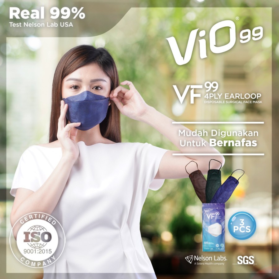 VIO MASKER VF99 4PLY EARLOOP DARK COLOUR ISI 3PCS