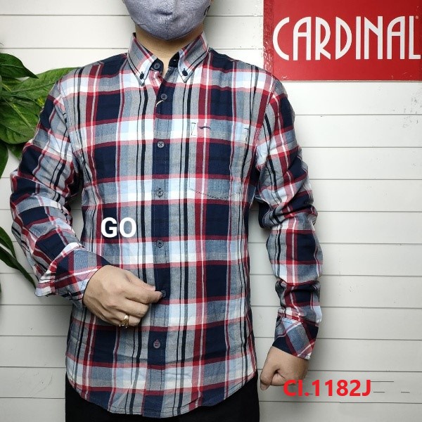 gos CSK CARDINAL KEMEJA JEANS Slimfit Hem Pria Baju Cowok Pakaian Pria Lengan Panjang