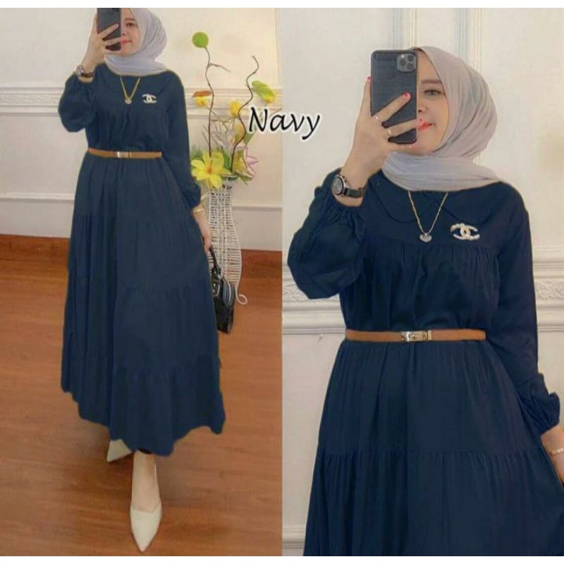 ANNAJA Gamis KRINGKEL RABELLA DRESS Terbaru Free Gasper