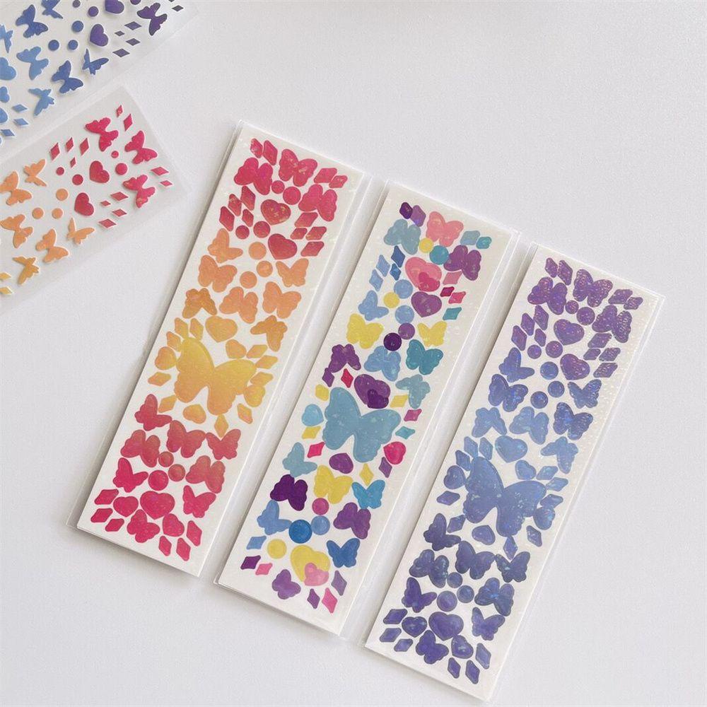 Agustina Color Butterfly Stickers DIY Bahan Album Dekorasi DIY Scrapbooking Stiker Poster Stationary Dekorasi Rumah Berbentuk Hati