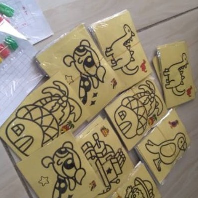 MAINAN ANAK MEWARNAI PASIR PASIRAN GAMBAR ATAU LUKISAN PASIR ISI 50 PCS ukrn 8x11-6
