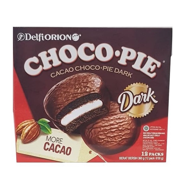 

DELFIORIONT CHOCO PIE CACAO CHOCO PIE DARK 380 GR / KUE PIE RASA DARK COKELAT