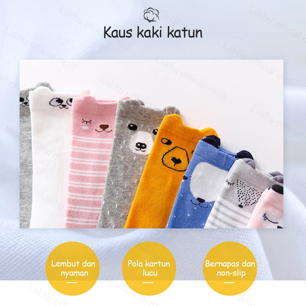 Lakhu kaos kaki panjang bayi motif anak /kaus kaki panjang bayi /baby socks anti slip 0-2tahun