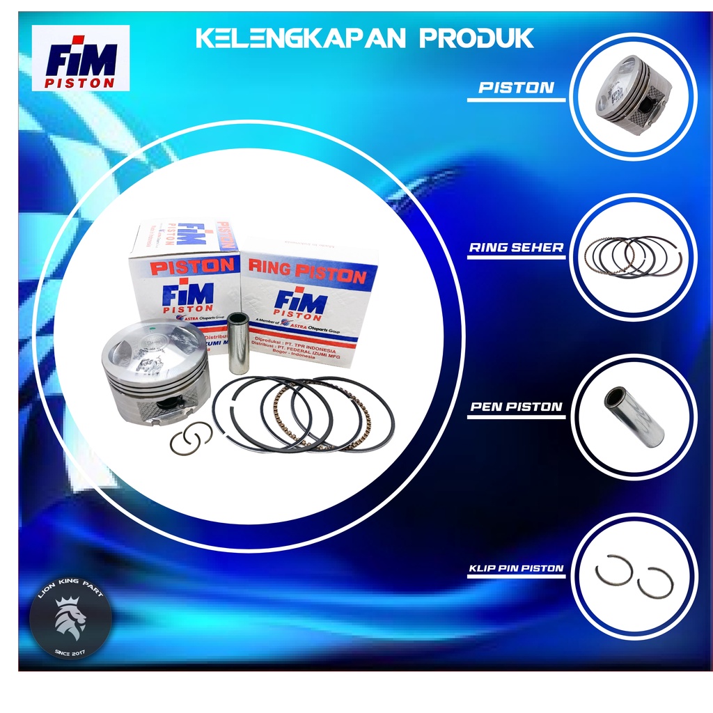 PISTON KIT BEAT VARIO SCOOPY XB FIM52 FIM 52 PIN 13-1
