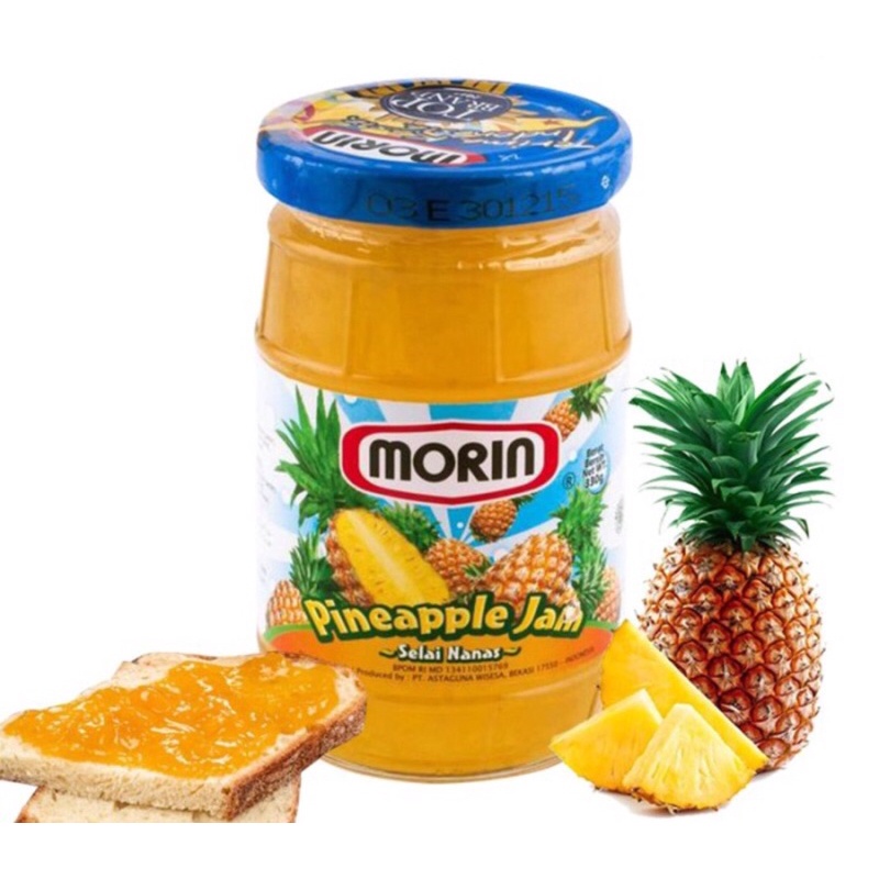 Morin Pineapple Jam 330gr Selai Nanas toples kaca Jar Olesan Roti