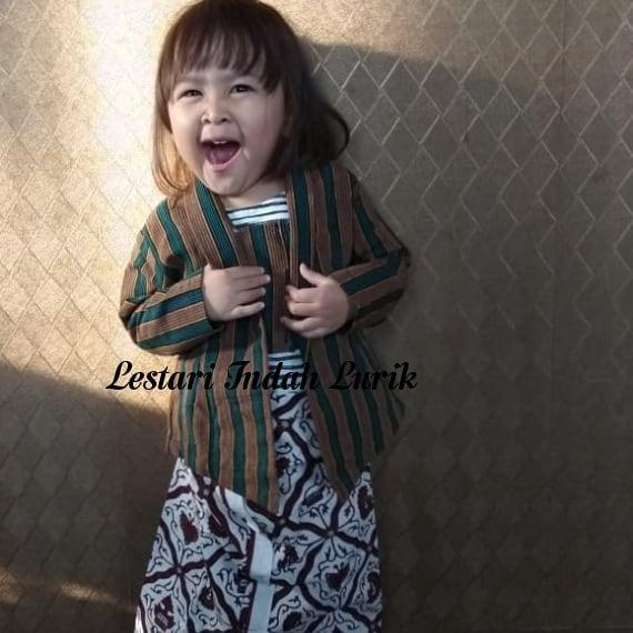 COD...!!! Setelan Kebaya Lurik Anak &amp; Jarik Instan - Ukuran Bayi 0-12 Tahun #Adat #Jawa #Tradisional