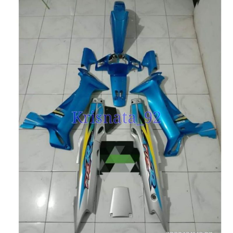Cover full set body halus fiz r warna biru silver
