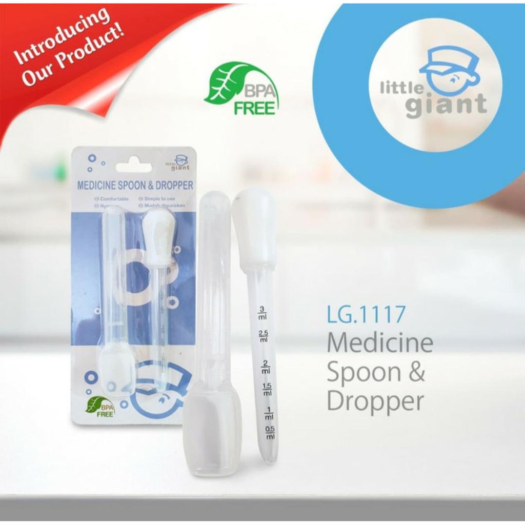 Little Giant LG1117 Medicine Spoon &amp; Dropper Alat Untuk Memberikan Obat Bayi