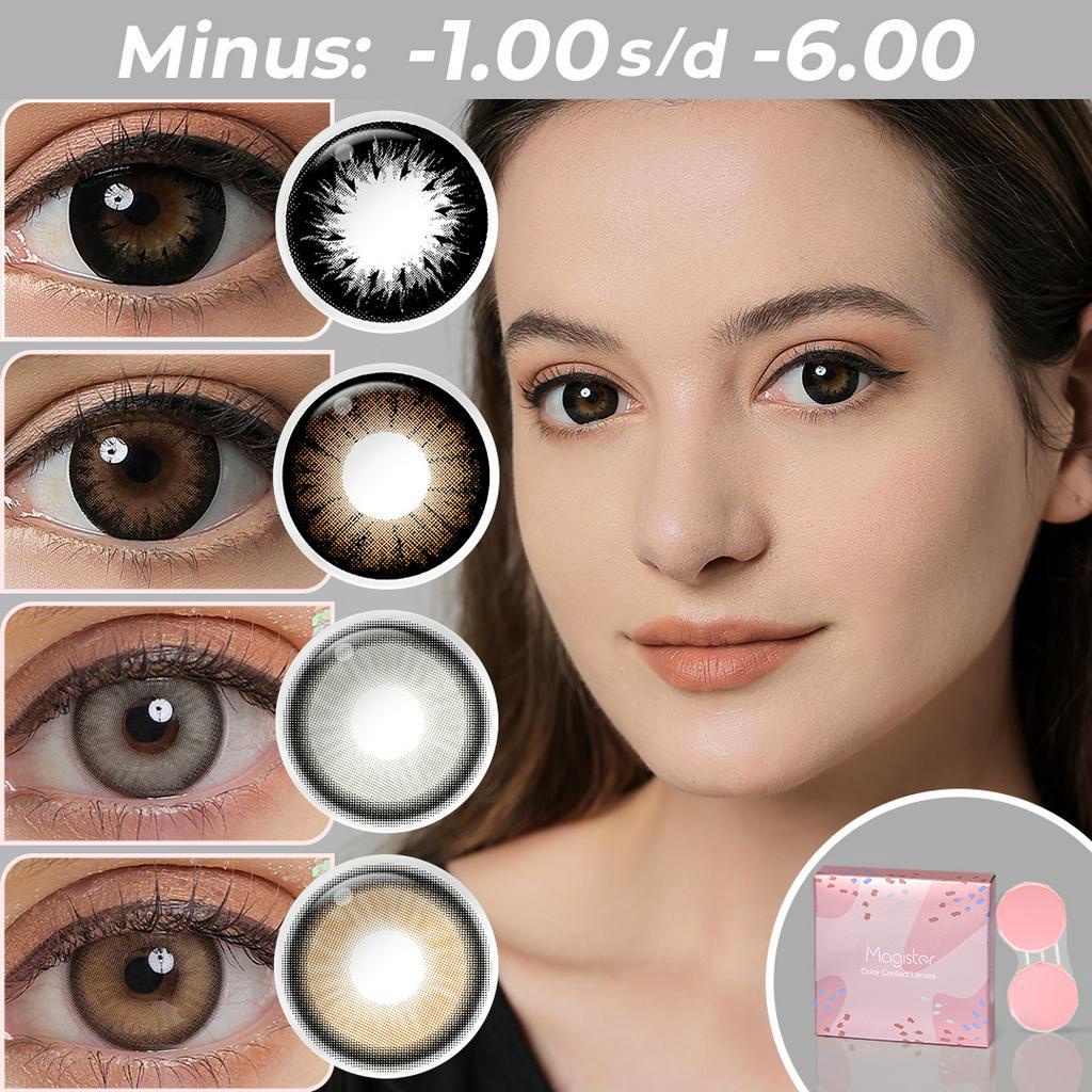 (COD)Softlens Minus 14.5mm (-1.00 s/d -6.00) / Soflens Bening Minus / Softlen hitam/coklat/biru/ Minus BIG EYES Softlens