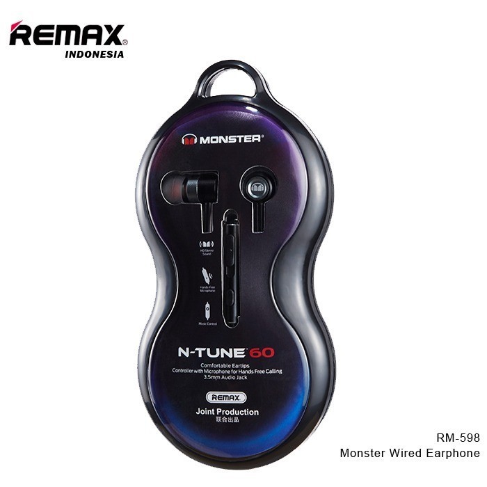 REMAX Monster Metal Wired Earphone RM-598 Headset Ear phone Original&quot;kabel&quot;