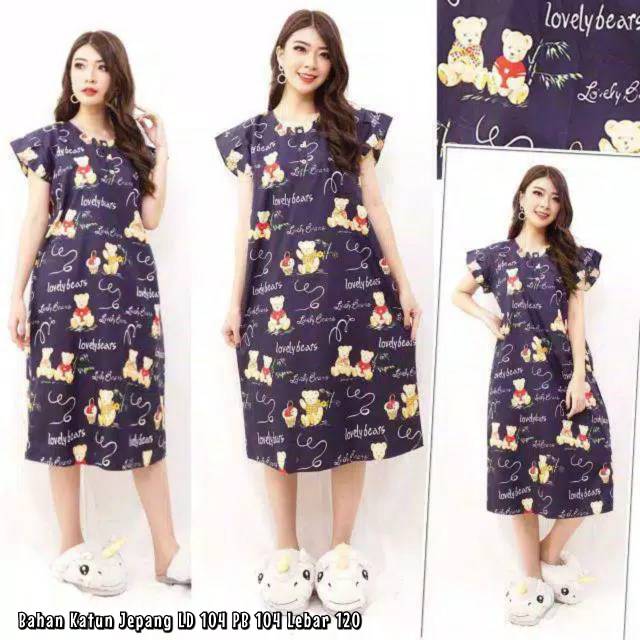 daster karakter / teddy bear / katun jepang original