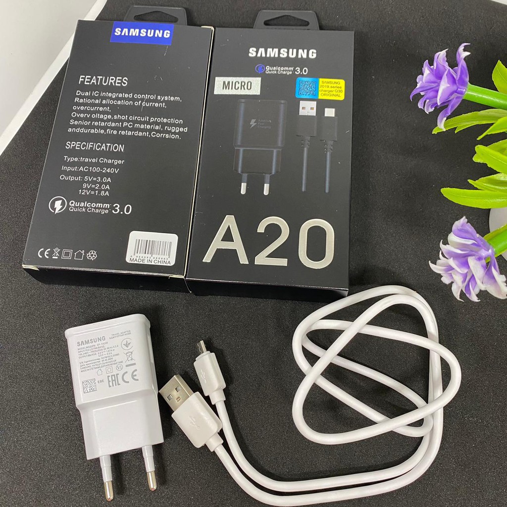 TRAVEL CHARGER ATAU CASAN SAMSUNG MICRO ORIGINAL FASTCHARGING A10/A20 SUPER FAST QUALCOMM 3.0