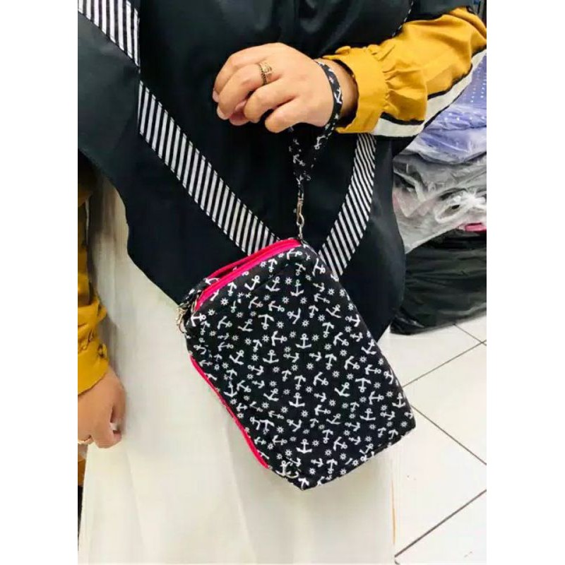 Dompet hpo 3ruang / dompet polkadot/dompet jangkar UNIVERSAAL