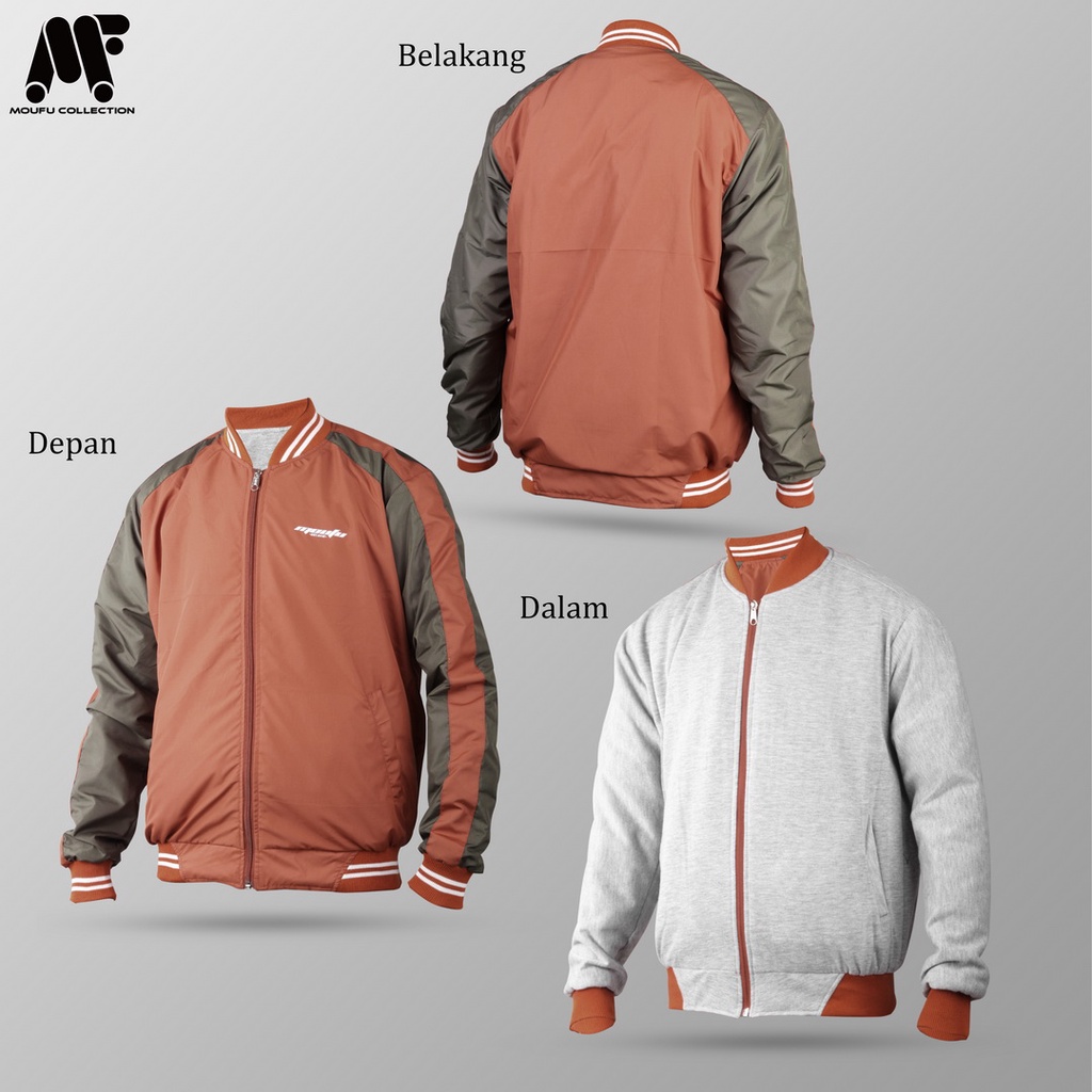 JAKET Sukajan Polos  BULAK BALIK PRIA DAN WANITA/jaket bassball polos/jaket motor/jaket touring/jake