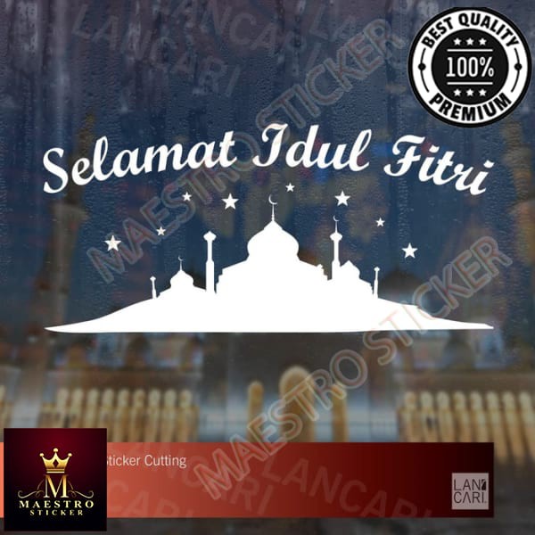 

M.STICKER Stiker Cutting Selamat Idul Fitri idulfitri Sticker Dinding Kaca - MEDIUM