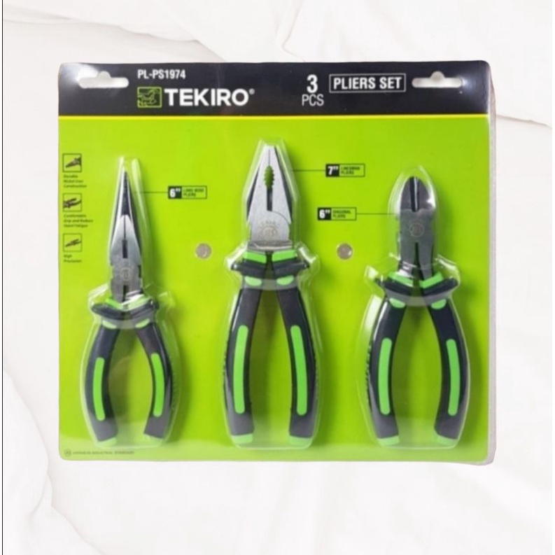 TEKIRO TANG SET 3PCS KOMBINASI 7INCH/POTONG 6INCH/LANCIP 6INCH