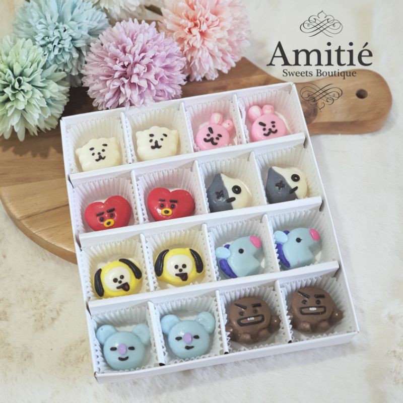 

Coklat Praline BT21 - 1 Box isi 16 / Coklat Karakter / Birthday Gift