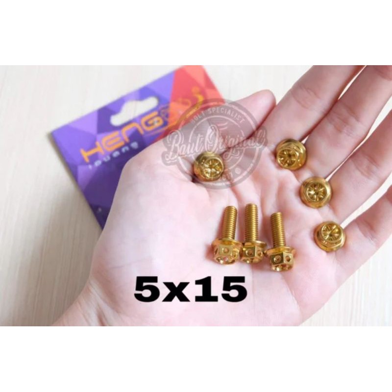 baut probolt gold flower 5x15 drat 8 panjang 1.5 cm ori heng thailand harga 1 biji