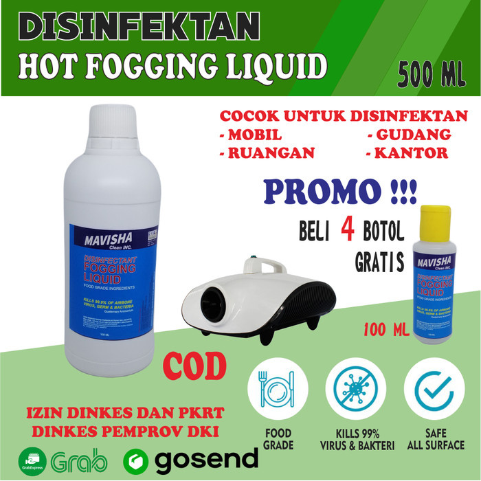 Cairan Disinfektan Liquid Hot Fogging Desinfektan 500ml Fogging Mobil