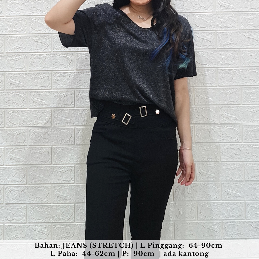 4265 newkers slim fit highwaist jeans celana import korea