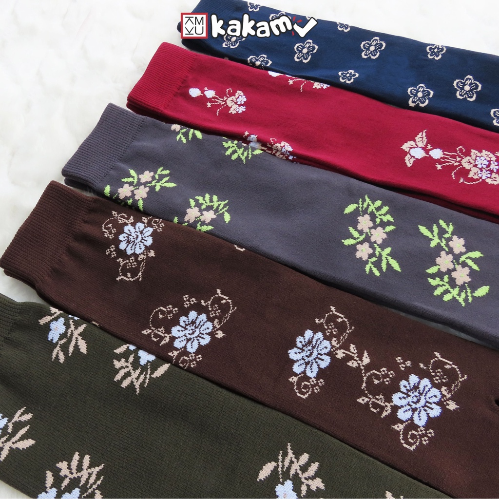 Kakamu Paket Kaos Kaki Motif Bunga Warna Tua Ukuran M Mix 12