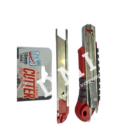 

Cutter TOHO Merah Premium 5 Blades | Cuter Self Loading Red 18mm