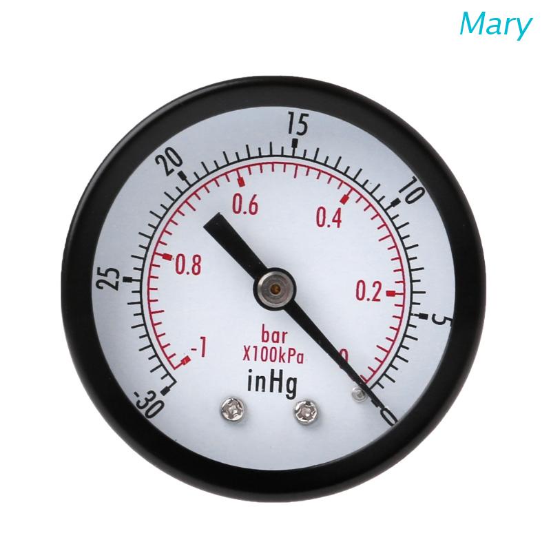 Mary Manometer Vacuum 0-30inHg 0-1bar 1 / 4 &quot;BSPT Untuk Mengukur Tekanan Gas