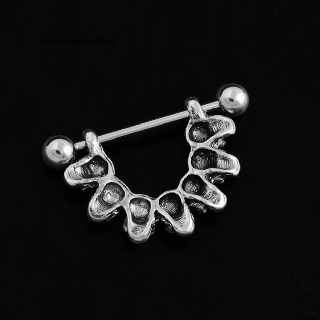 (AdornmentNo1) Anting Tindik Puting Bentuk Barbel 7 Tengkorak Bahan Stainless Steel