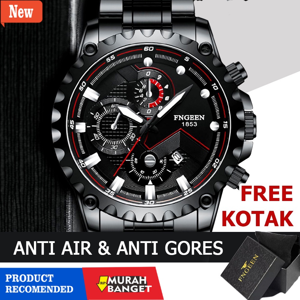 Jam analog pria terbaik- Jam Tangan Pria Fngeen 5757 Original Tahan Air Analog Kalender Army Quartz 