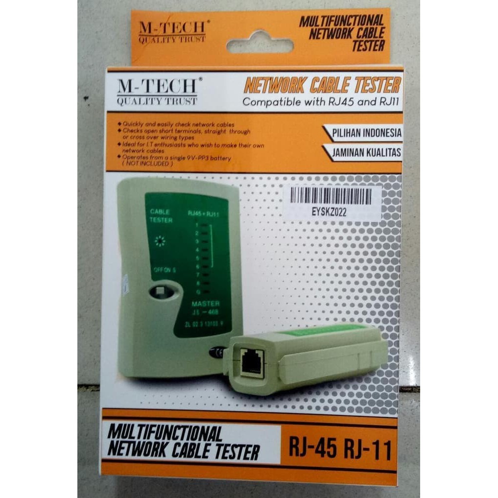 LAN Tester M-Tech untuk Kabel RJ45 dan RJ11