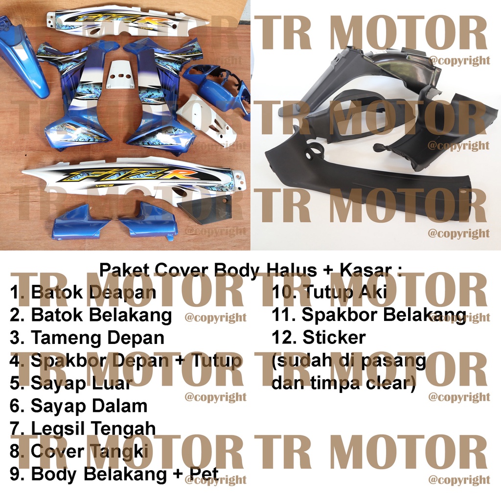 Cover Body Fizr F1zr Biru Putih 2005 Full Set Halus Cover Bodi Yamaha Fiz r