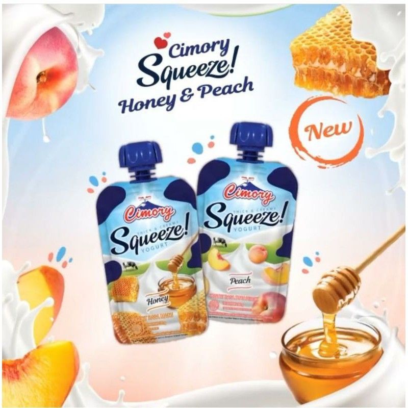 

READY! CIMORY SQUEEZE RASA TERBARU HONEY PEACH YOGHURT