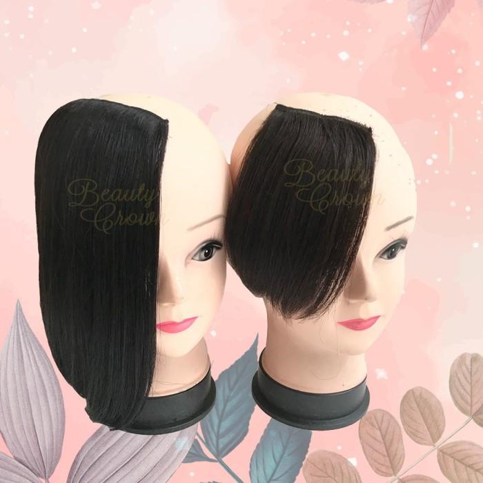 Exten Hairclip Rambut Asli Hair Clip 100% Human Hair Extension Beauty Crown - 30Cm, Black