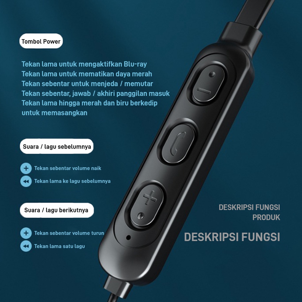 Earphone In-Ear Stereo Super Bass Mode Bluetooth