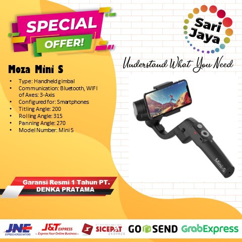 Moza Mini S Essentials 3-Axis Smartphone Gimbal Stabilizer - RESMI