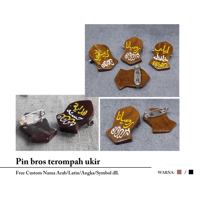 pin bros kaokah terompah dari kayu kaukah kokka bisa ukir nama