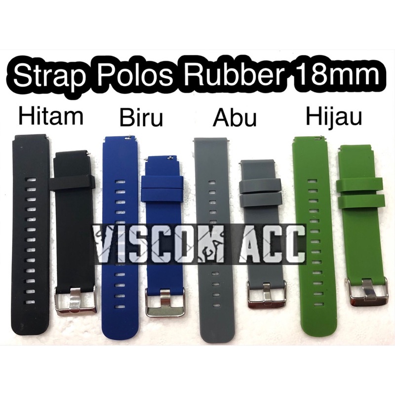 Strap polos Rubber 18mm || Tali jam 18mm