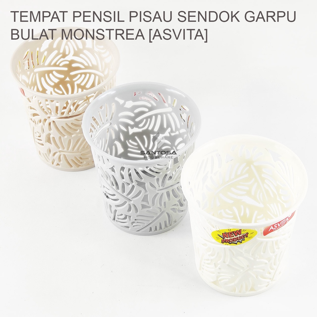 

Tempat Pensil Pisau Sendok Garpu Bulat Monstera [Asvita]
