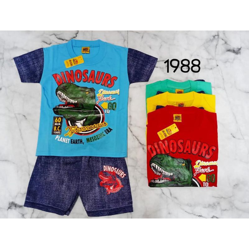 SETELAN BAJU ANAK DINOSAURUS