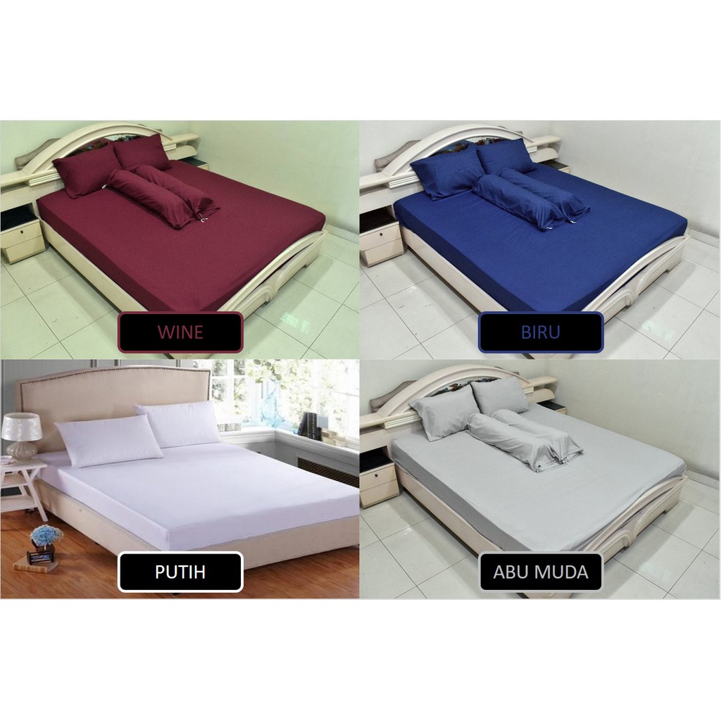 Bed Cover & Sprei Set Polos 100x200 No.4 Small Single Size Shopee