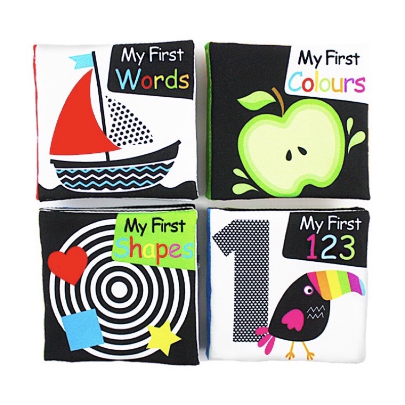 FIRST WORDS BOOK SET | Buku Bantal Bayi | Baby Soft book | Buku Kain Bayi edukasi 0 bulan