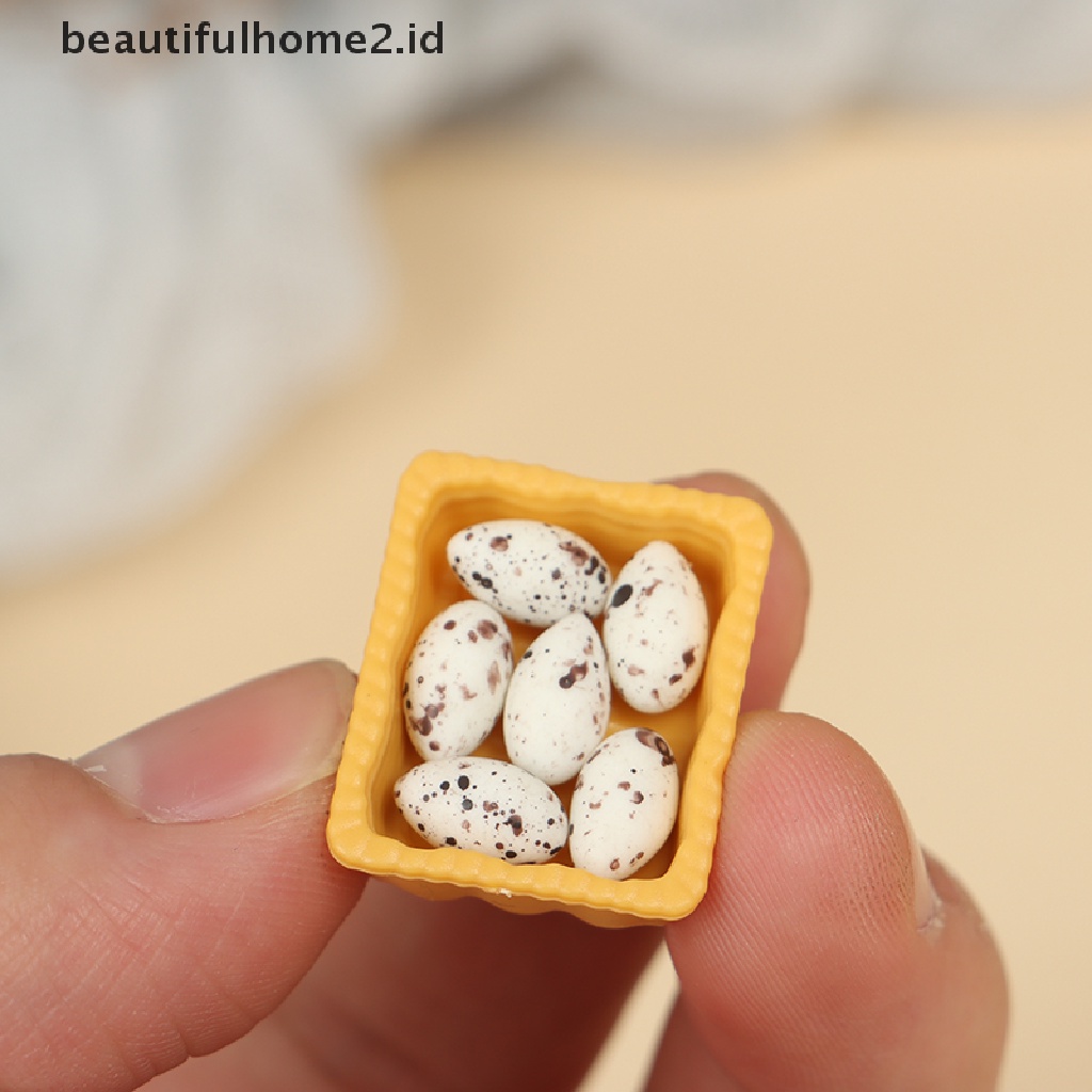 (Beautifulhome2.Id) Mainan Miniatur Telur Skala 1: 12 Untuk Aksesoris Dapur Rumah Boneka