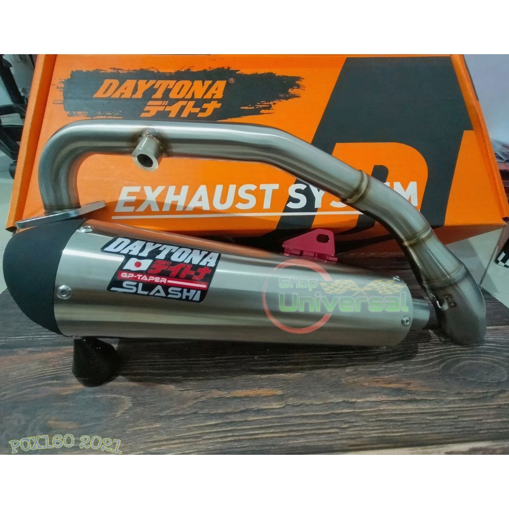 KNALPOT RACING DAYTONA SLASH GP TAPER PCX 160 TERBARU KNALPOT PCX 160 DAYTONA