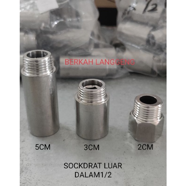 SOCKDRAT LUAR DALAM 1/2&quot; STEINLESS